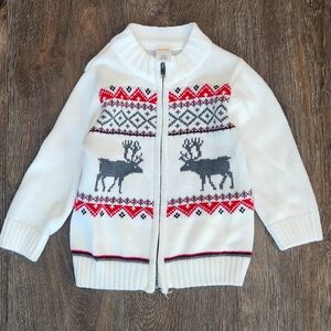 Gymboree Winter Festive Zipper Sweater Toddler 18-24M